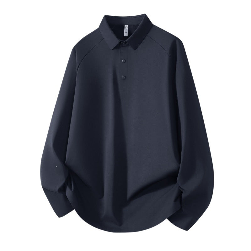 Herren Langarm-Poloshirt aus technischem Stretch mit Hemdkragen & Halbknopf-Leiste Drune