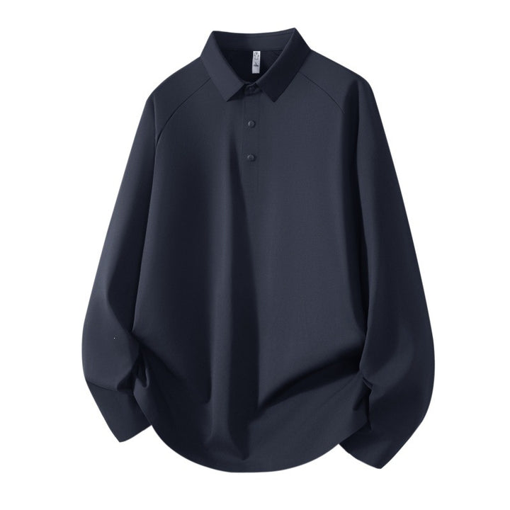 Herren Langarm-Poloshirt aus technischem Stretch mit Hemdkragen & Halbknopf-Leiste Drune