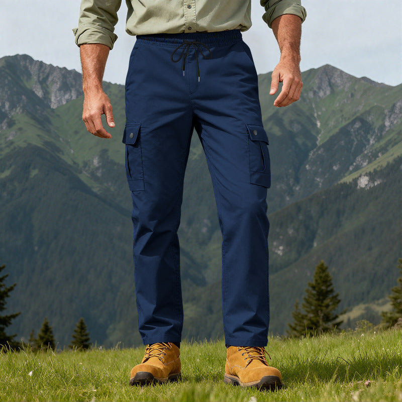 Herren Utility-Cargo-Hose mit elastischem Bund, verstellbarem Kordelzug und Mehrfachtaschen Drune
