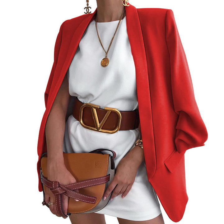 Damen Oversized Blazer mit offenem Schnitt und eleganten Details Drune