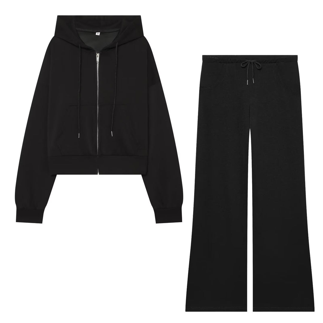 Damen Weit geschnittene High‑Waist Loungehose mit Kordelzug und Eingrifftaschen Drune