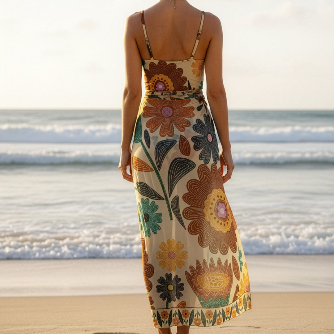 Damen Strandkleid mit verspieltem Blumendesign Drune