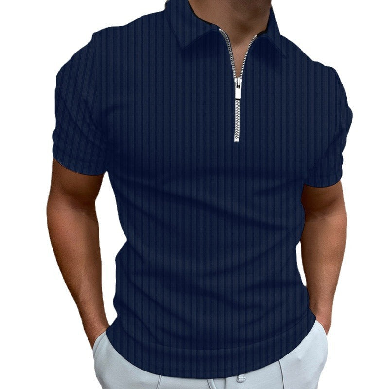 Herren Kurzarm Poloshirt mit Reißverschluss Drune