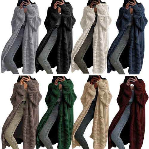 Damen Großer Strickcardigan mit offenen Ärmeln und gemütlichem Schnitt Drune
