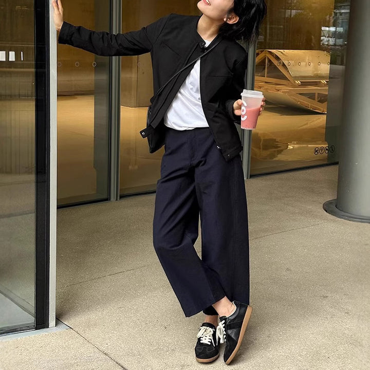 Damen urbane Übergangsjacke mit minimalistischen Details Drune
