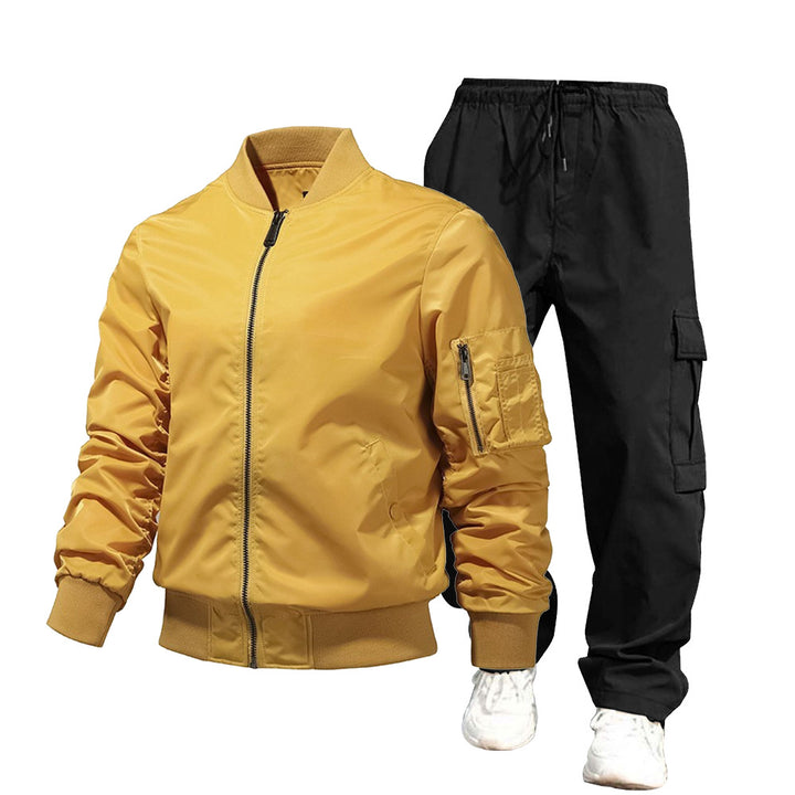 Herren urbane Bomberjacke und Cargo-Hosen Set Drune