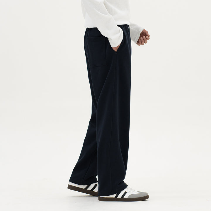 Unisex Baumwoll-Jogginghose mit weitem Bein und Kordelzug Drune