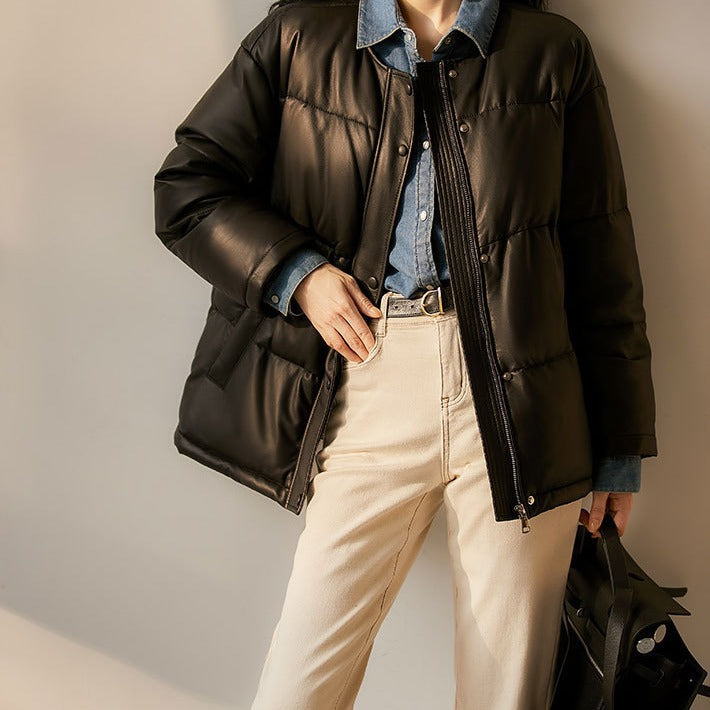 Damen Steppjacke mit hohem Kragen Drune