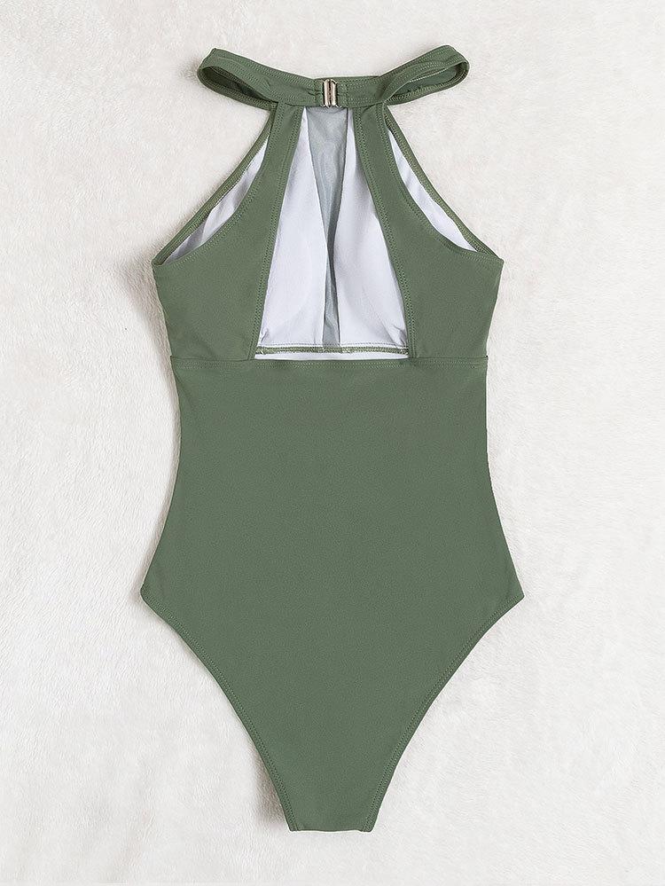 Damen Einteiler Badeanzug mit atmungsaktiven Mesh-Elementen Drune