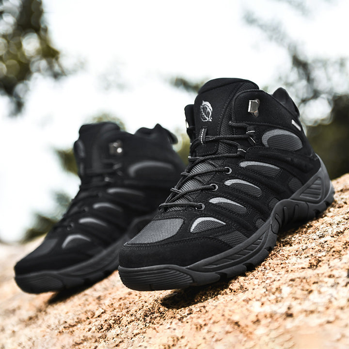 Herren Knöchelhohe Wüsten‑Tactical Trekkingstiefel aus Velours‑Cordura mit stoßdämpfender Trailsohle Drune