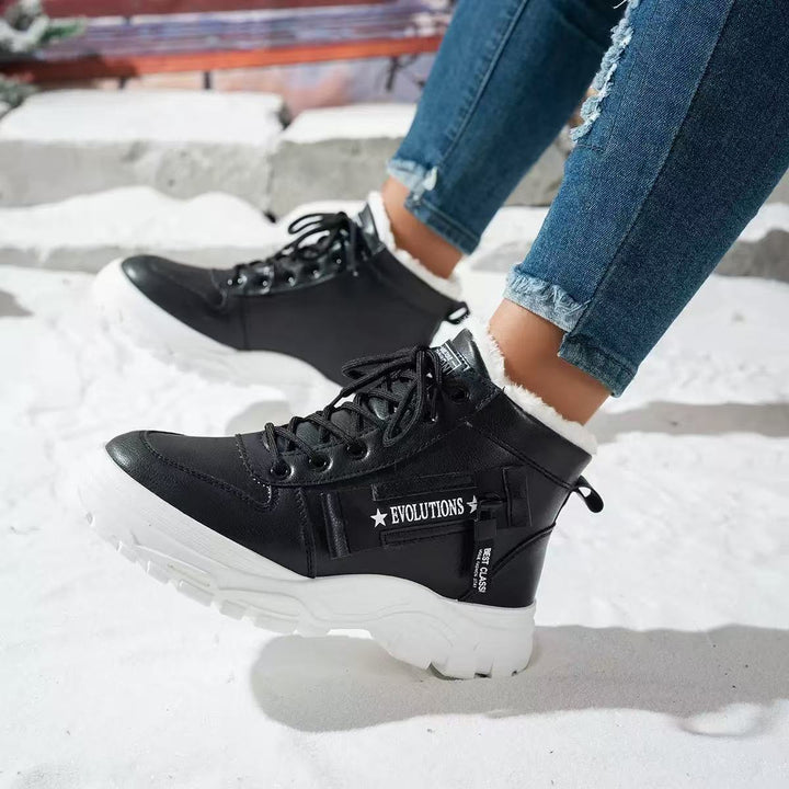 Damen gefütterte High-Top Sneakers mit rutschfester Sohle und modischem Design Drune