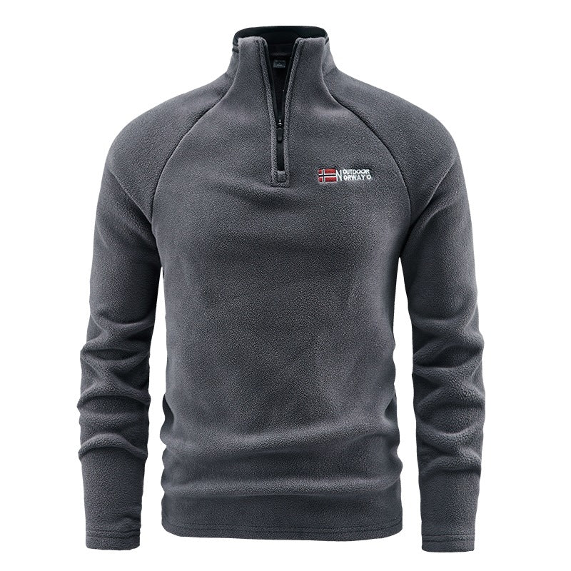 Herren Fleece-Halbzip-Pullover mit stehendem Kragen und atmungsaktivem Thermofleece Drune
