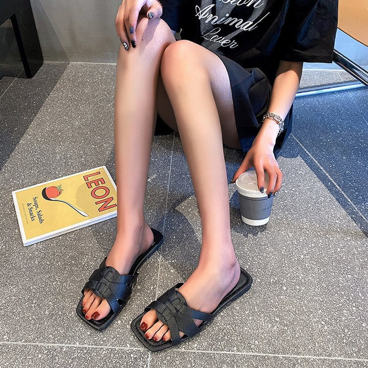 Damen stylische Riemchen-Pantoletten mit komfortabler Sohle Drune