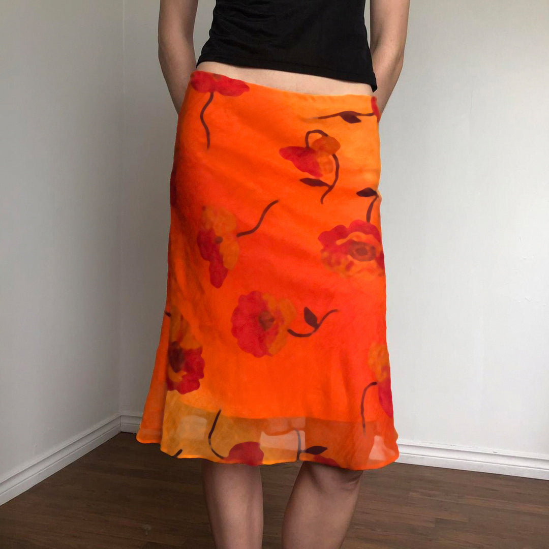 Damen luftiger Maxirock mit floralem Muster Drune