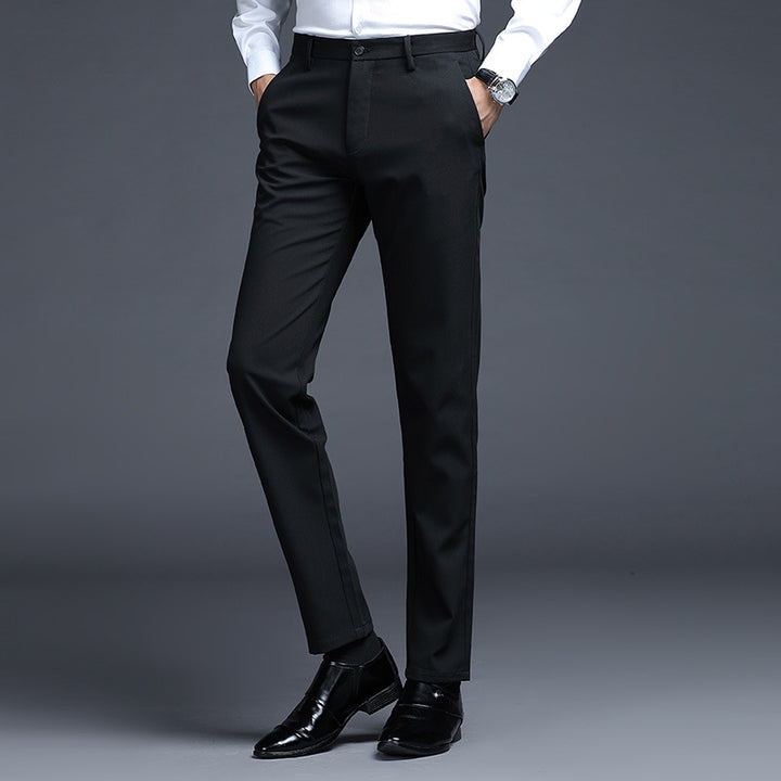 Herren Formelle Slim-Fit Anzughose mit Stretchbund und Bügelfalte Drune