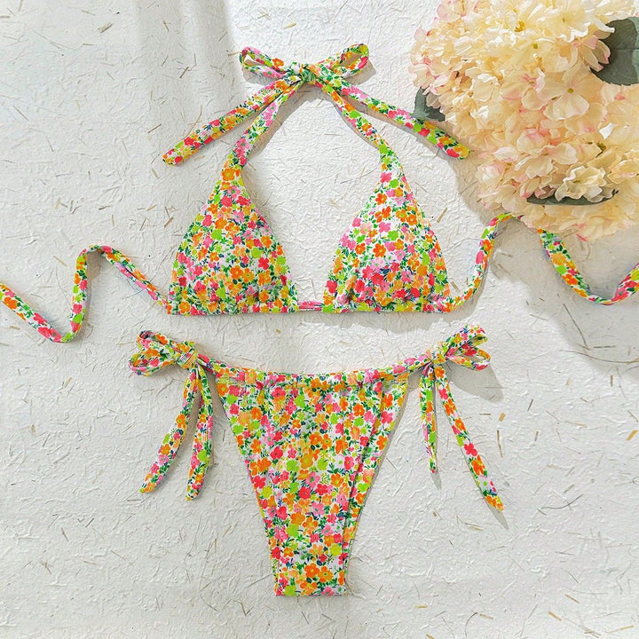 Damen Triangel-Bikini mit verspieltem Blumendesign Drune