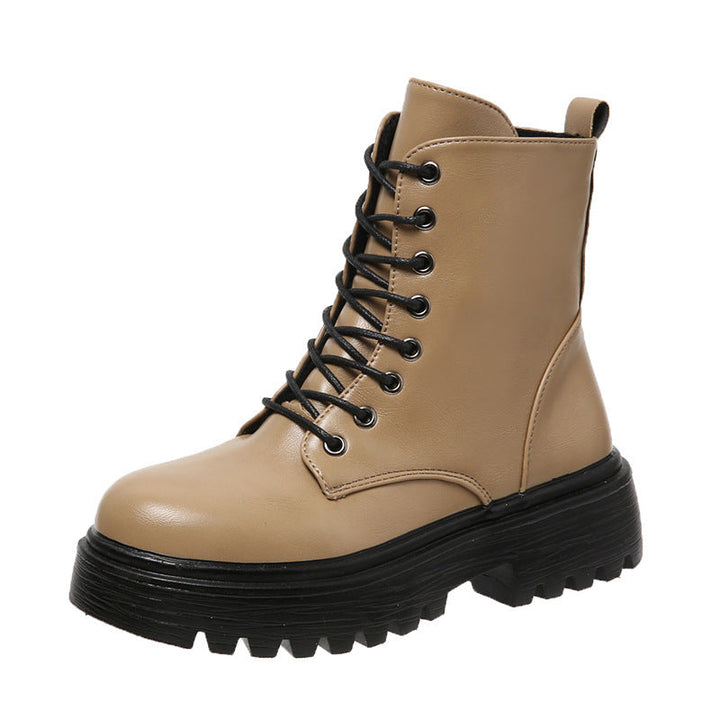 Damen Schnürstiefel mit robustem Profil und modischer Schnürung Drune
