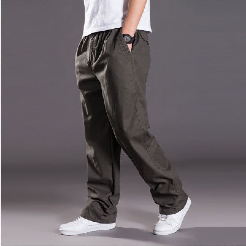 Herren Relaxed-Fit Freizeit-Chinohose mit elastischem Tunnelzug, vorgeformtem Bund und geradem Bein Drune