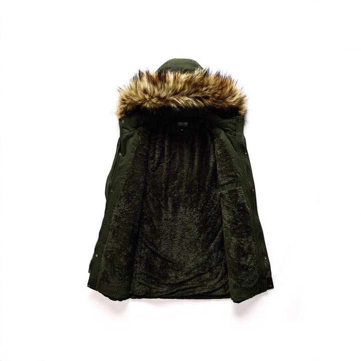 Herren Thermo-Parka mit Kunstfellkapuze und Teddyfutter Drune