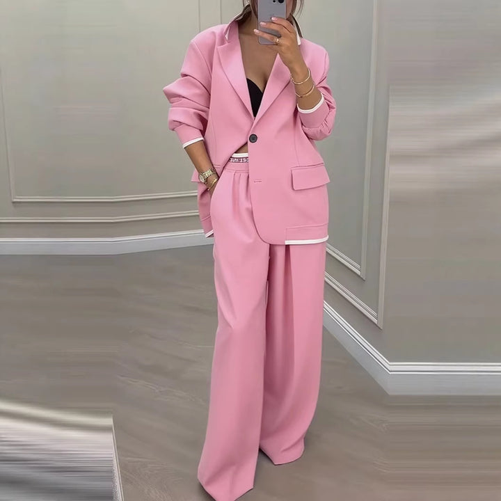 Damen modisches oversized Blazer-Set mit eleganten Anzughose Drune