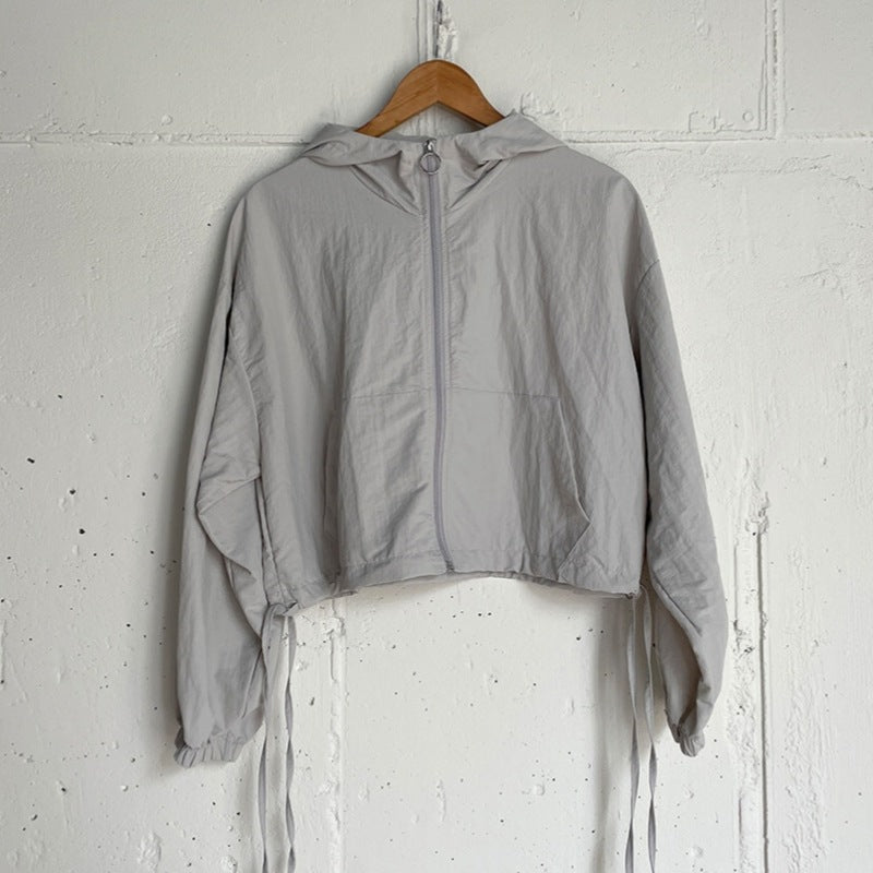 Damen leichte, atmungsaktive Outdoor-Jacke mit Kordelzug Drune