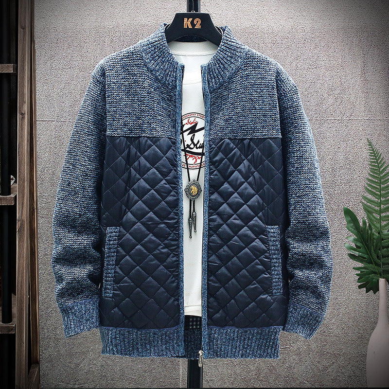 Herren gesteppte Übergangsjacke mit modernem Strickdesign und praktischen Taschen Drune