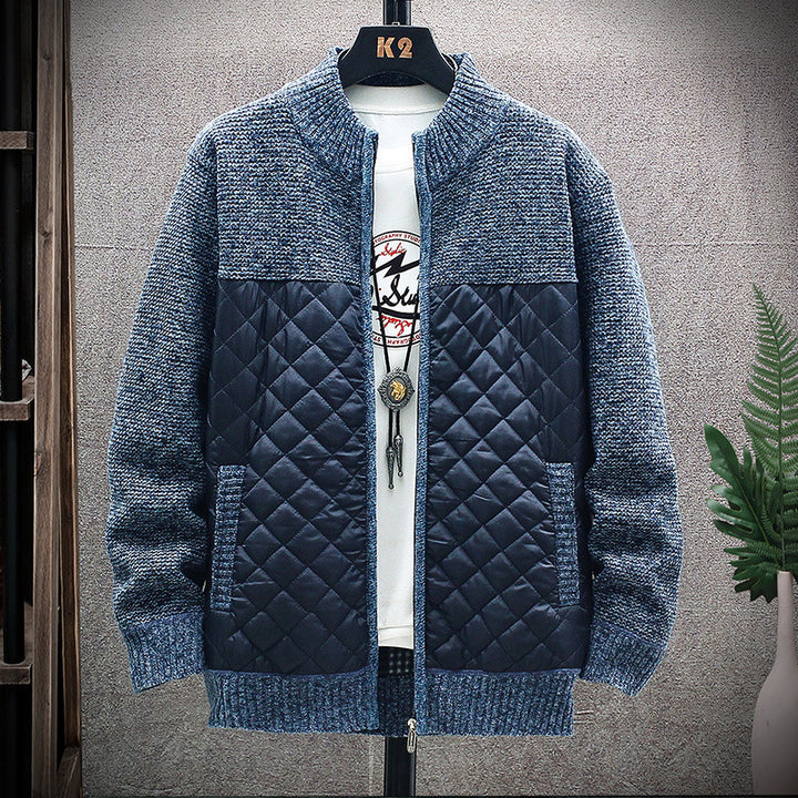 Herren gesteppte Übergangsjacke mit modernem Strickdesign und praktischen Taschen Drune