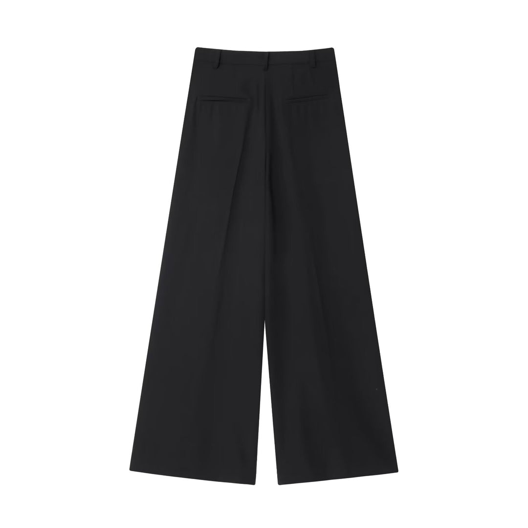 Damen Hochtaillierte Culotte-Hose mit weitem Bein und Bügelfalte Drune