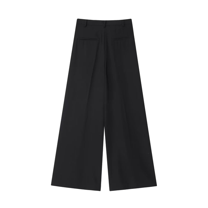 Damen Hochtaillierte Culotte-Hose mit weitem Bein und Bügelfalte Drune