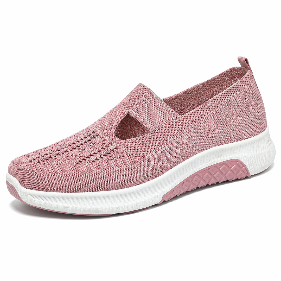 Damen nan elastischer Strick-Slipper mit perforiertem Atmungsnetz und dämpfender Leichtsohle Drune