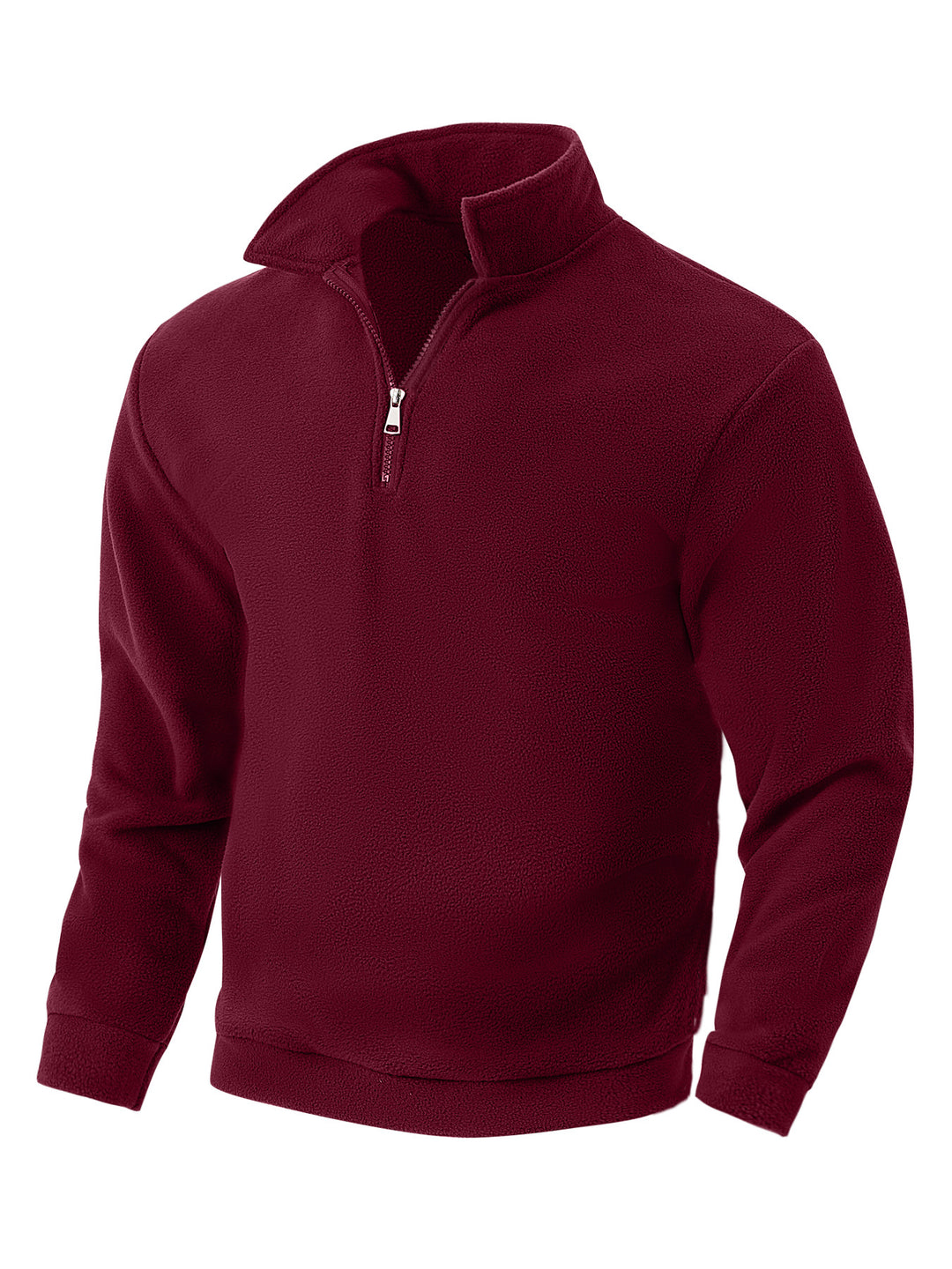 Herren Fleece-Halbzip-Pullover mit Stehkragen, weichem Teddy-Fleece und elastischen Bündchen Drune