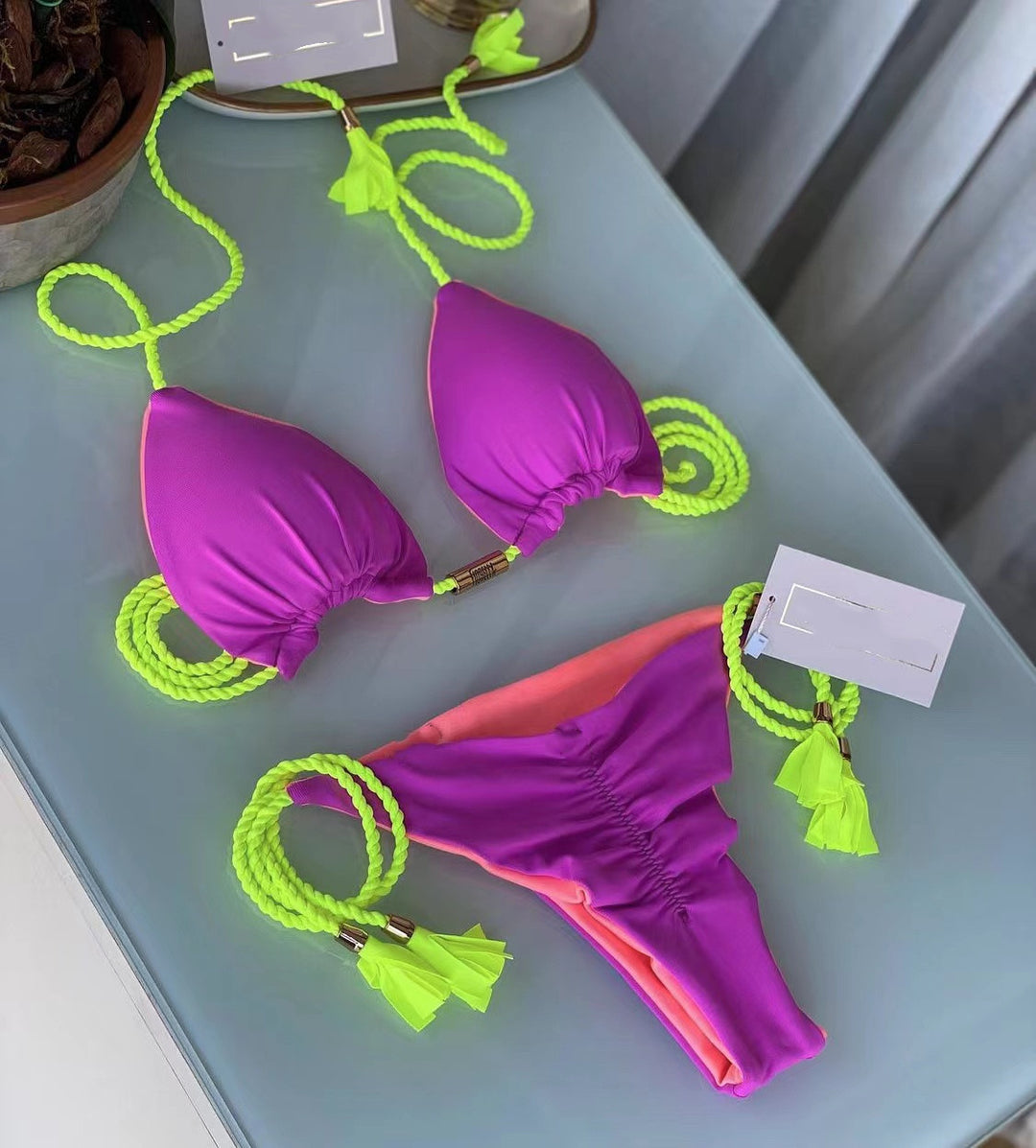 Damen Bikini-Set mit verstellbaren Riemen und raffiniertem Design Drune