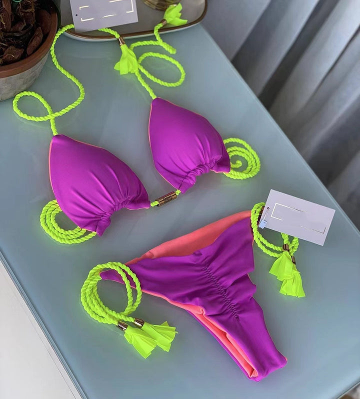 Damen Bikini-Set mit verstellbaren Riemen und raffiniertem Design Drune
