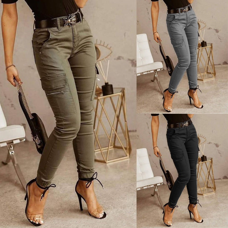 Damen Cargo-Hose mit figurbetontem Schnitt und vielen praktischen Taschen Drune