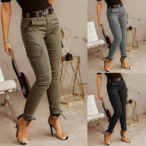 Damen Cargo-Hose mit figurbetontem Schnitt und vielen praktischen Taschen Drune