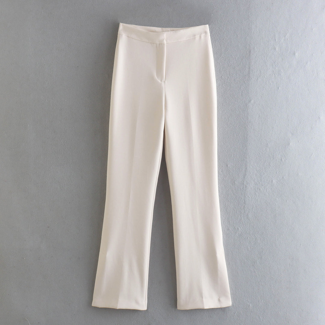 Damen Elegante Stretch-Hose mit geradem Bein und Bügelfalte Drune