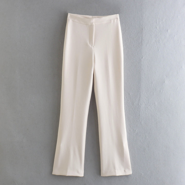 Damen Elegante Stretch-Hose mit geradem Bein und Bügelfalte Drune