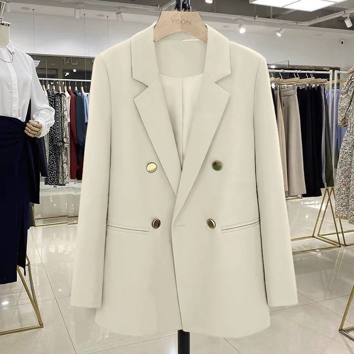 Damen Modischer Doppelreiher Blazer Drune