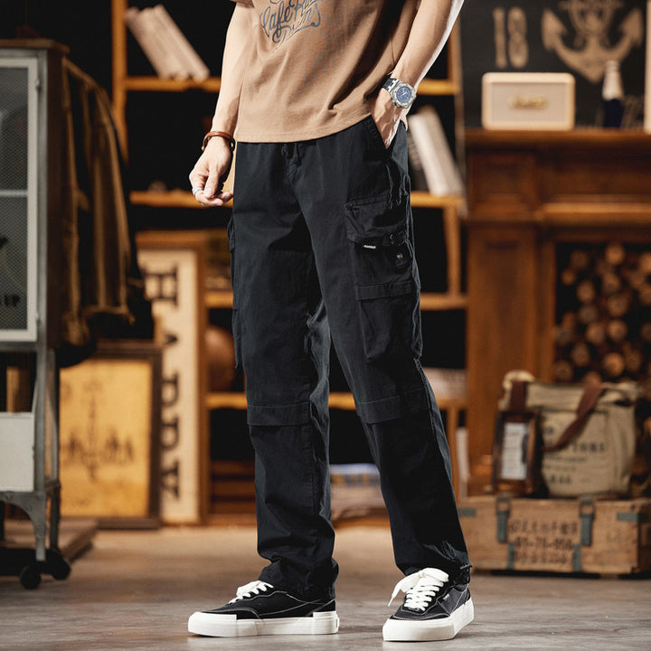 Herren Lässige Cargohose im Utility-Look mit Tunnelzugbund, Multifachtaschen und Kniepaneelen Drune