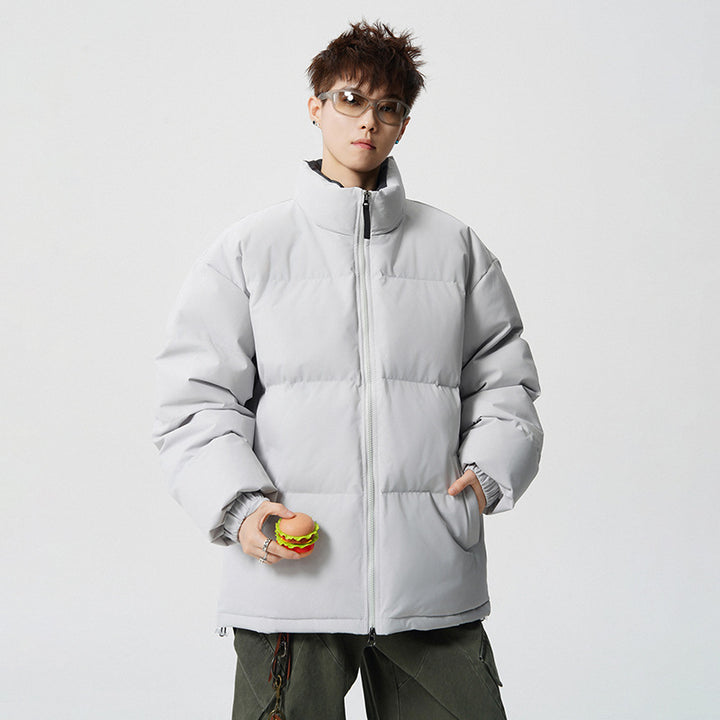 Herren Kurz geschnittene Oversize Steppjacke mit hohem Kragen Drune