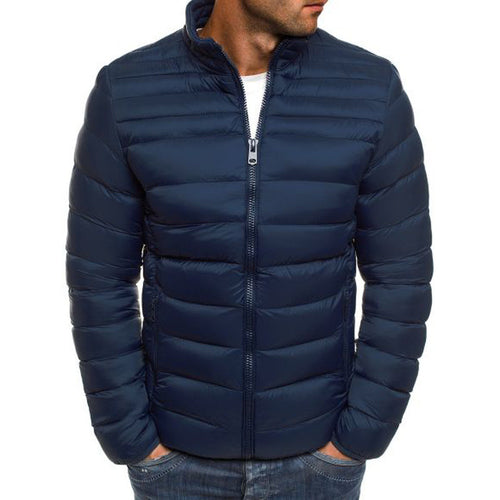 Herren modische Steppjacke mit hohem Kragen und seitlichen Reißverschlusstaschen Drune