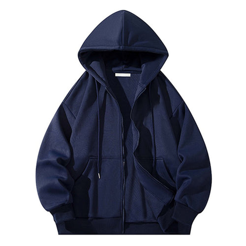 Herren Oversize Reißverschluss‑Kapuzenjacke aus schwerer Sweatqualität mit Kängurutaschen Drune