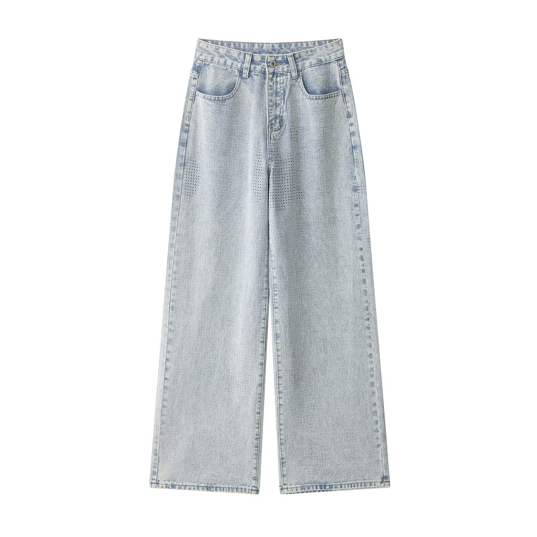 Damenweite Jeanshose im lässigen Vintage-Stil mit hohem Bund Drune