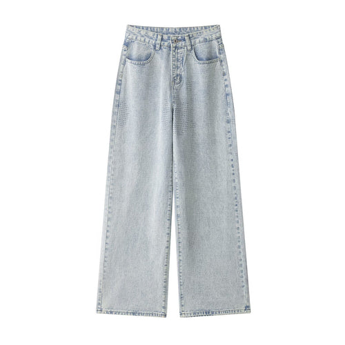 Damenweite Jeanshose im lässigen Vintage-Stil mit hohem Bund Drune