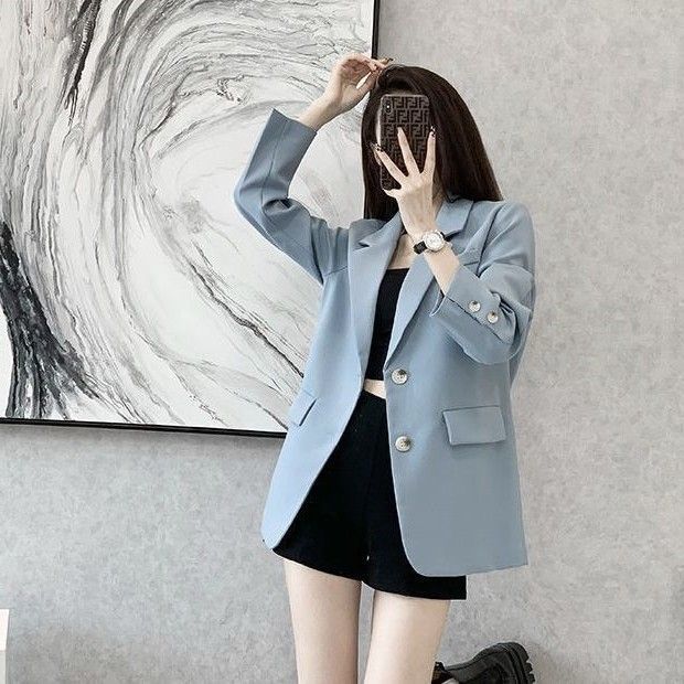 Damen eleganter Blazer mit doppelter Knopfleiste Drune