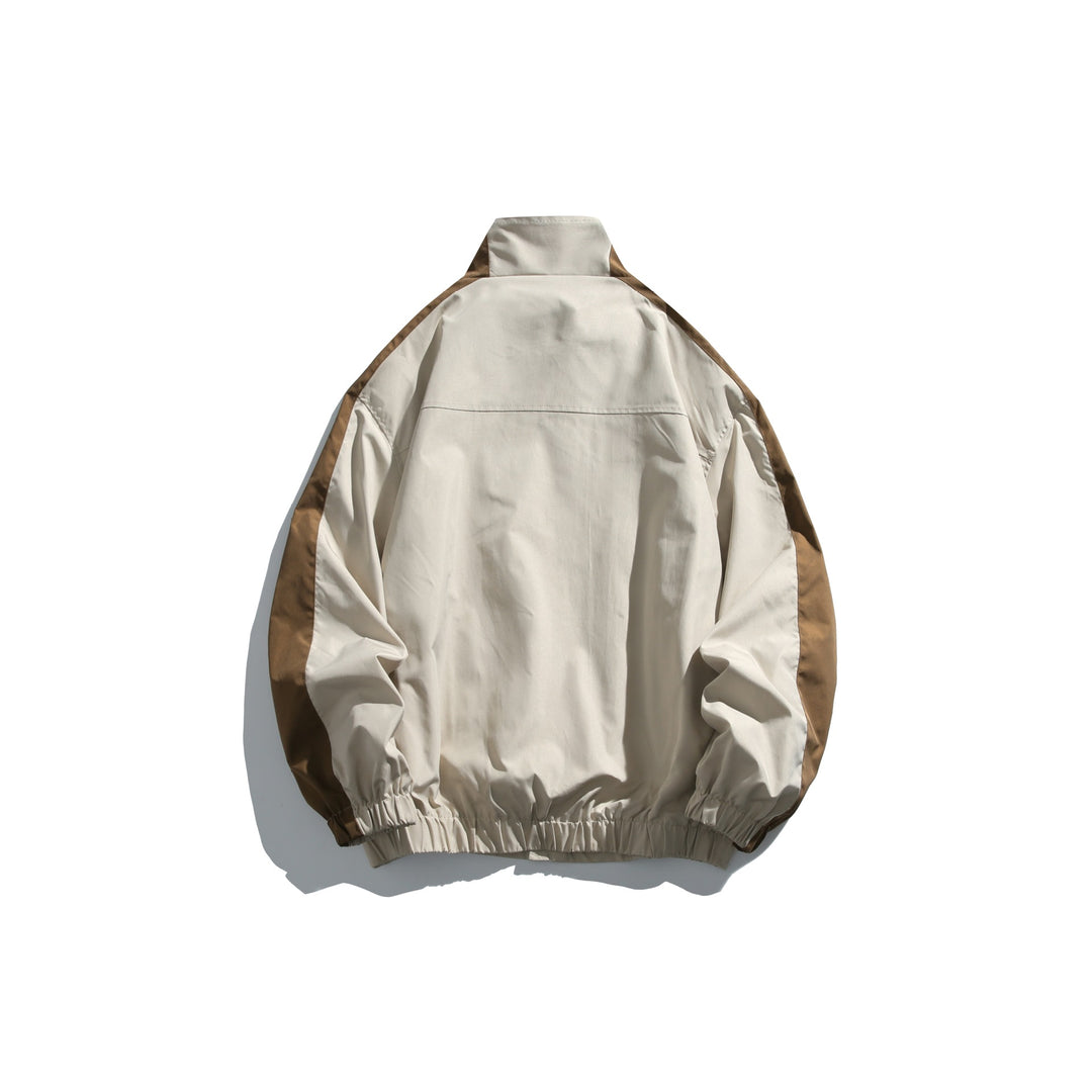 Unisex Sportive Trackjacke im Retro‑Windbreaker‑Design mit Stehkragen und Kontraststreifen Drune
