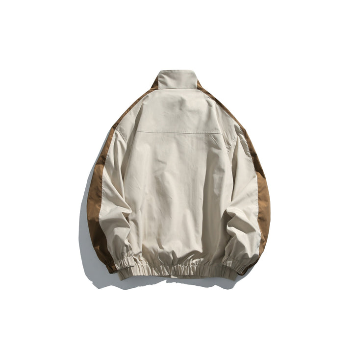 Unisex Sportive Trackjacke im Retro‑Windbreaker‑Design mit Stehkragen und Kontraststreifen Drune