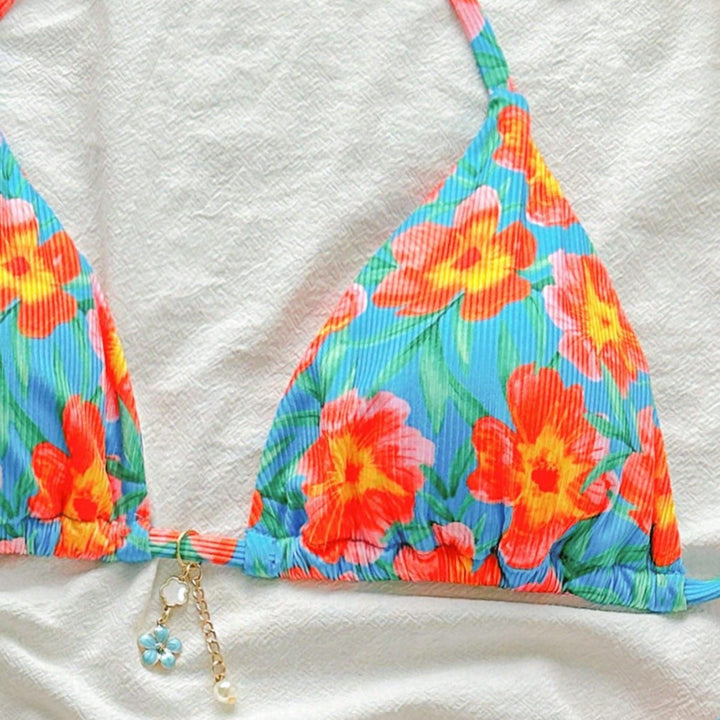 Damen Hochgeschnittener Bikini mit seitlichen Bindebändern Drune