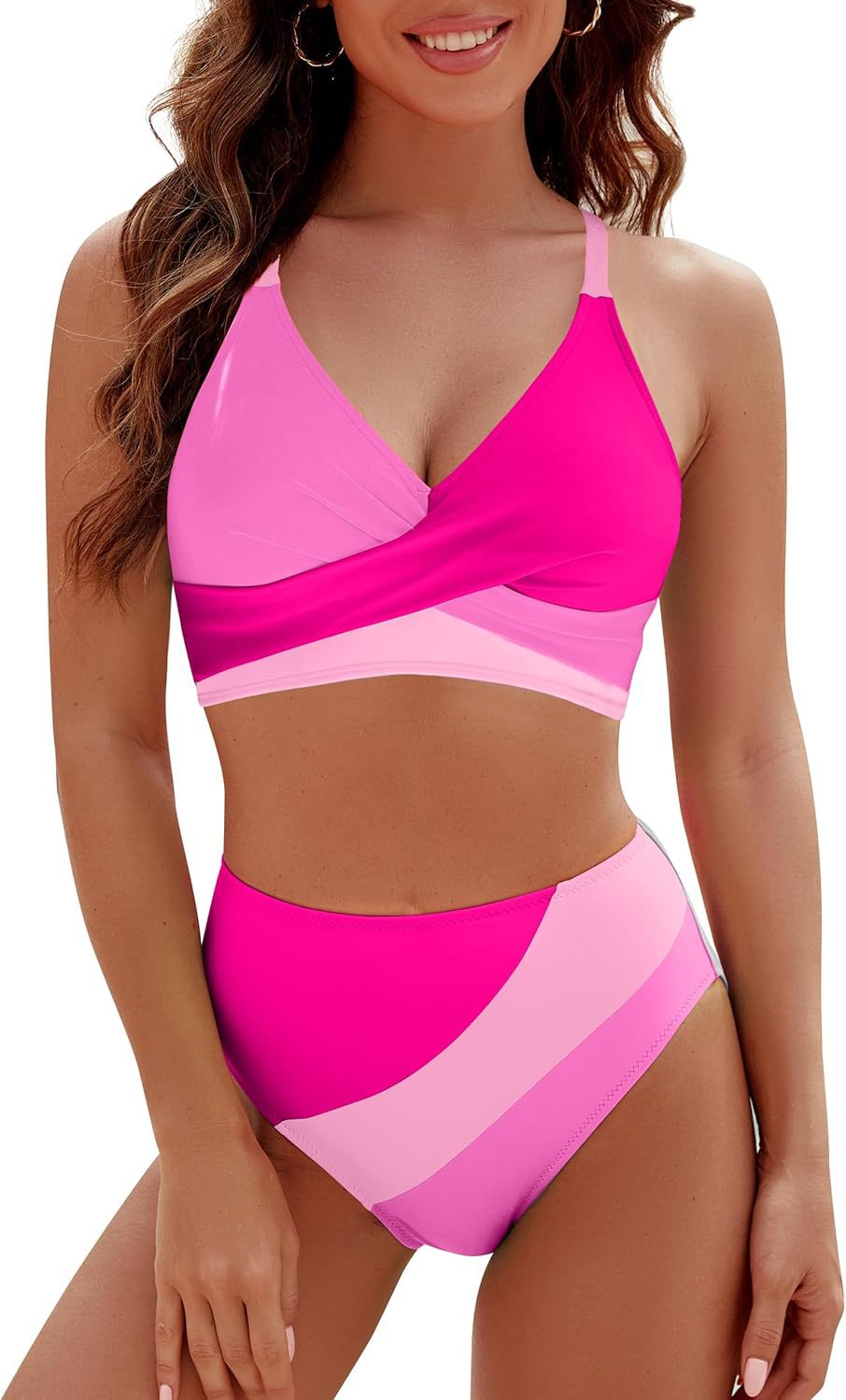 Damen Sportlicher Bikini-Set mit modernem Wickeldesign Drune