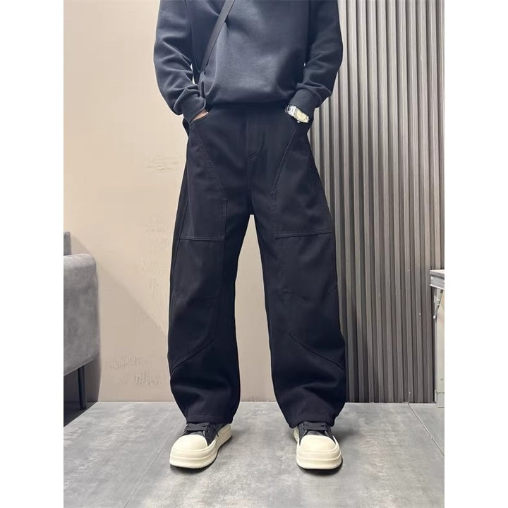 Herren Weite Cargo-Hose im Baggy-Stil mit Knieverstärkung und aufgesetzten Taschen Drune